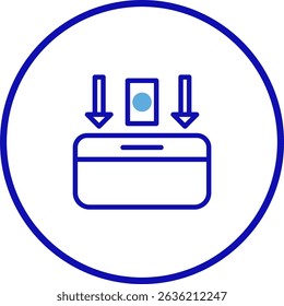 Payment Transaction Icon: Credit Card with Arrows Symbolizing a Successful Deposit or Savings