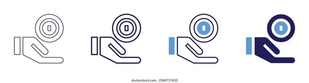 Payment transaction services icon in 4 different styles. Thin Line, Line, Bold Line, Duotone. Duotone style. Editable stroke.