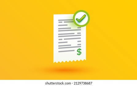 payment transaction success on yellow backround. Money approved online shopping sign or symbol design for mobile banking applications and website concept 3d vector illustration style