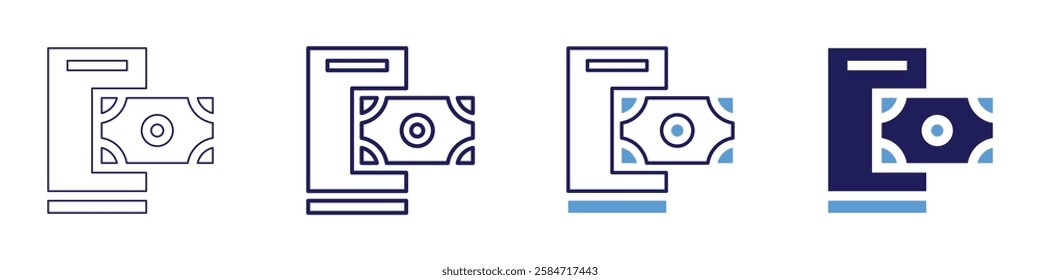 Payment transfer icon in 4 different styles. Thin Line, Line, Bold Line, Duotone. Duotone style. Editable stroke.