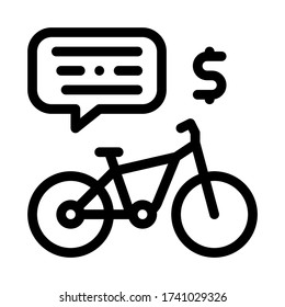 payment for using bicycle icon vector. payment for using bicycle sign. isolated contour symbol illustration