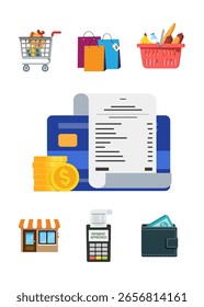 Pago con concepto de tarjeta de crédito Vector ilustración de stock.