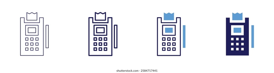Payment validation system icon in 4 different styles. Thin Line, Line, Bold Line, Duotone. Duotone style. Editable stroke.