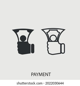 Signo de ilustración de icono del vector de pago para web y diseño