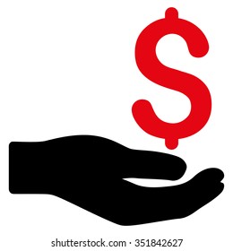 Payment vector icon. Style is bicolor flat symbol, intensive red and black colors, rounded angles, white background.