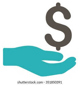 Payment vector icon. Style is bicolor flat symbol, grey and cyan colors, rounded angles, white background.