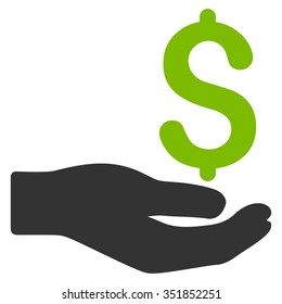Payment vector icon. Style is bicolor flat symbol, eco green and gray colors, rounded angles, white background.