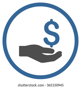 Payment vector icon. Style is bicolor flat circled symbol, cobalt and gray colors, rounded angles, white background.
