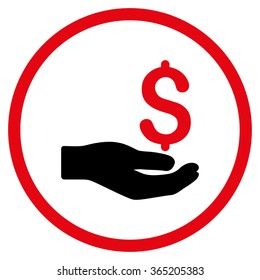 Payment vector icon. Style is bicolor flat circled symbol, intensive red and black colors, rounded angles, white background.