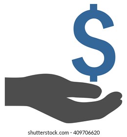 Payment vector icon. Style is bicolor flat symbol, cobalt and gray colors, white background.