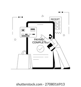 Payment Verification Vector Outline Illustration EPS 10 File