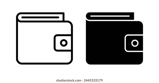 Payment Wallet and Money Icon Set. Cash Carrier and Purse Symbols.