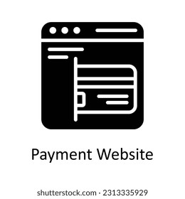 Payment Website  Vector    Solid  Icon Design illustration. Digital Marketing  Symbol on White background EPS 10 File