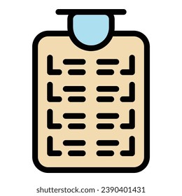 Payment wishlist icon outline vector. Online order. Write journal color flat