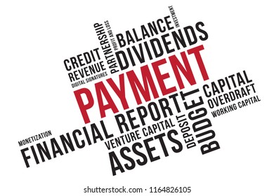 Payment word cloud collage, business concept background. Venture capital.
