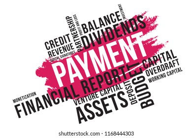 Payment word cloud collage, business concept background. Venture capital.
