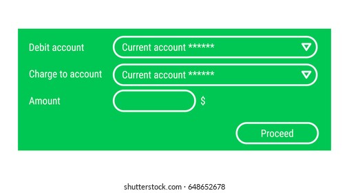 Payments between own accounts. Web form.
