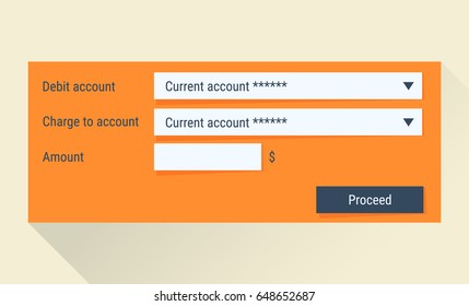 Payments between own accounts. Web form.