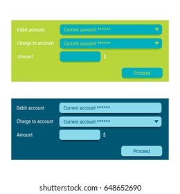 Payments between own accounts. Web form.
