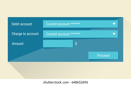 Payments between own accounts. Web form.