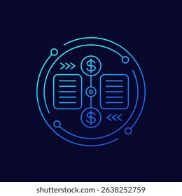payments and documents icon, linear design