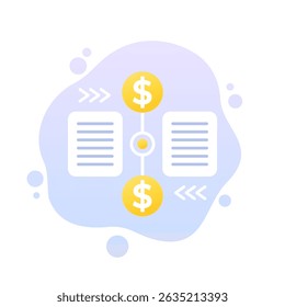 ícone pagamentos e documentos, design vetorial
