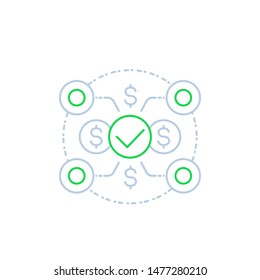 payments icon, line vector design