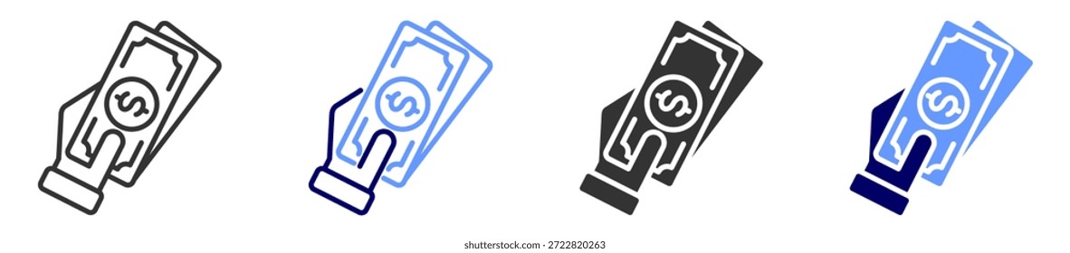 Conjunto de iconos de pagos de varios estilos