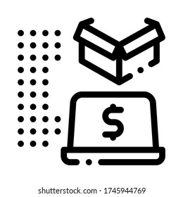 payments in laptop icon vector. payments in laptop sign. isolated contour symbol illustration