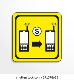 Payments for mobile communication. Vector icon.