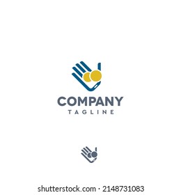 Payments online smartphone hand coins money transfer gratuity vector logo