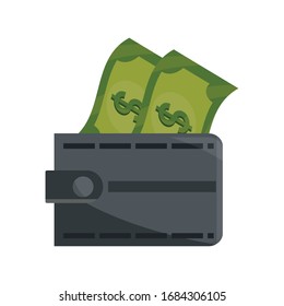 payments online, wallet and banknotes money vector illustration flat icon shadow