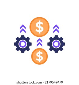 payments processing, financial operations icon, flat vector