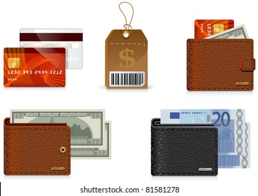Payments. Set of the detailed icons in vector.

