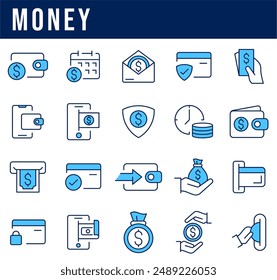 Payments - thin line vector icon set. Pixel perfect. Editable stroke. The set contains icons: Paying, Contactless Payment, Credit Card Purchase, Mobile Payment, Buying, Receiving Payment, Wallet