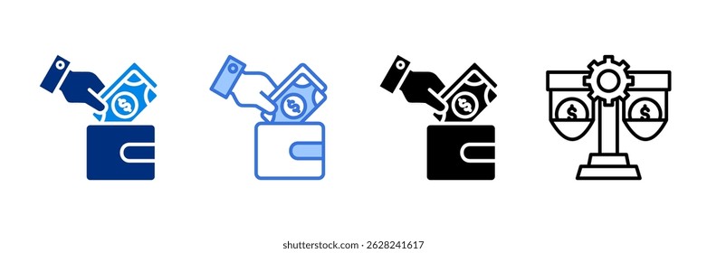 Paymnent Icon Set Multiple Style Vector Illustration