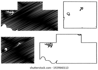 Payne and Oklahoma County, Oklahoma State (U.S. county, United States of America) map vector illustration, scribble sketch map