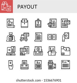 payout icon set. Collection of Bill icons