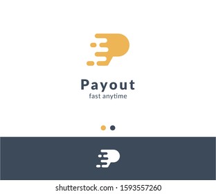 Payout logo. Modern template design. Vector illustration. Good logotype design for company branding