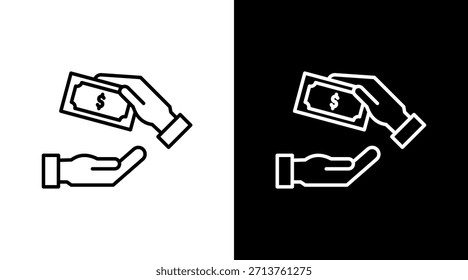 Método de Pagamento Contorno Branco Ícone Definir Design