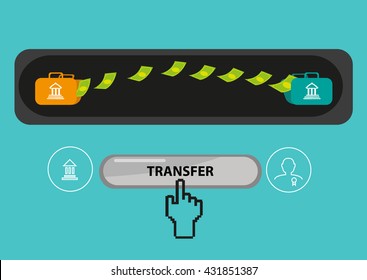 Payout or Payment Transfer Concept. Editable Clip Art