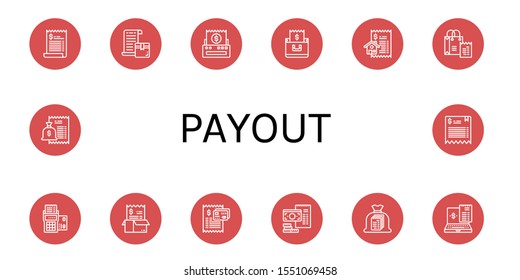 payout simple icons set. Contains such icons as Bill, can be used for web, mobile and logo