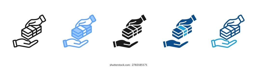 Payout web icon with multiple style collection