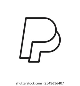 Icono de Paypal Ilustración de línea plana