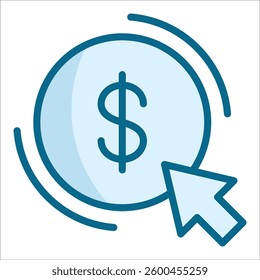 Pay-Per-Click Icon Element For Design