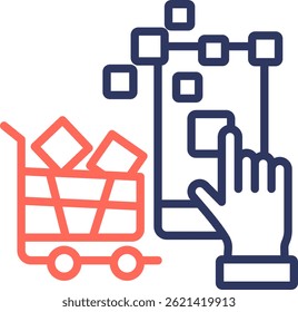 Ilustración vectorial de color de línea de iconos de pago por Hacer clic