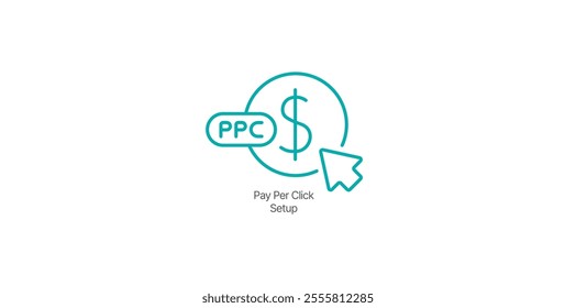 Pay-Per-Click Setup Icon – PPC Advertising and Campaign Management Design