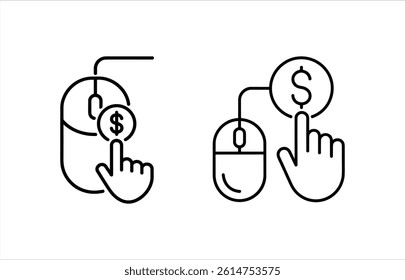 Pay-Per-Click Silhouette Vector Illustration Set
