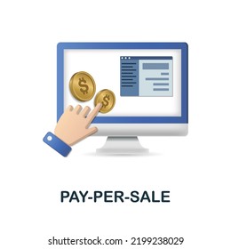 Pay-Per-Sale icon. 3d illustration from affiliate marketing collection. Creative Pay-Per-Sale 3d icon for web design, templates, infographics and more