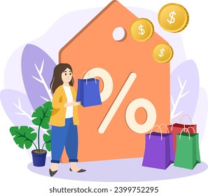 Pay-per-sale illustration. PPS. business concept on white background. web banner, flyer, landing page